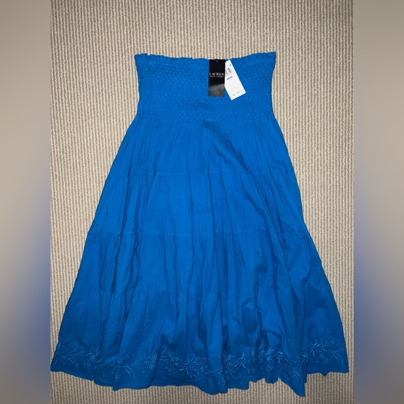 NWT Lauren Ralph Lauren Luhanna Shirred Tiered Peasant Midi/Maxi Skirt - Picture 7 of 7